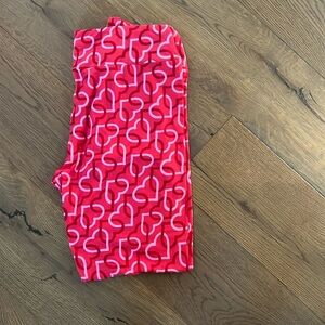 LuLa Roe Pink with Hearts Leggings